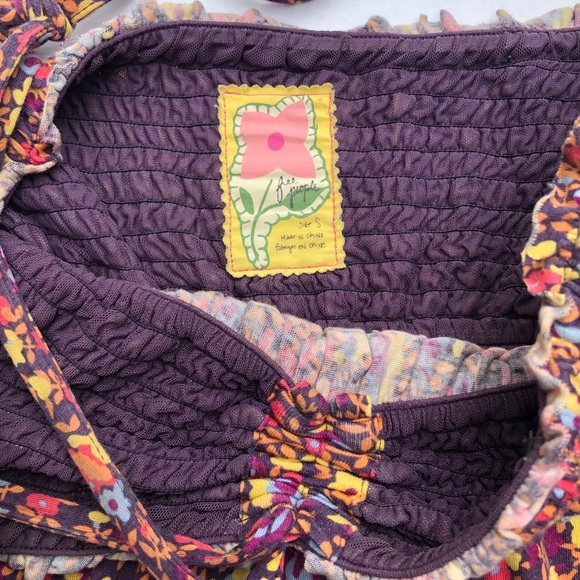 Free People Floral Halter Tie Neck Smocked Dress - Picture 5 of 6